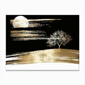 Moon And Tree 2 Canvas Print