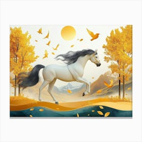 Horse In Autumn 1 Canvas Print