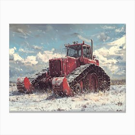 Bulldozer In The Snow Canvas Print