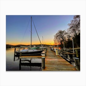 Sunset At The Docks in Annapolis Canvas Print
