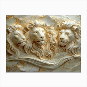 A Captivating 3d Stunning and Crafted Lions Canvas Print