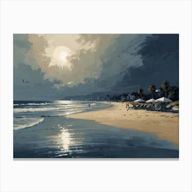 Sunset On The Beach hamptons Canvas Print