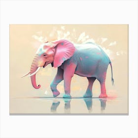 Elephant Animal Abstract Pastel Colors Canvas Print