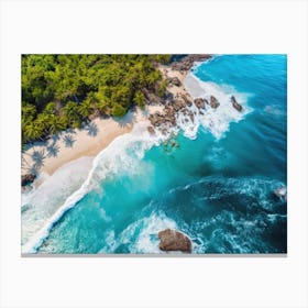 Aerial View Of A Tropical Beach 1 Canvas Print