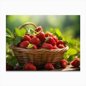 Basket Of Strawberries 12 Canvas Print