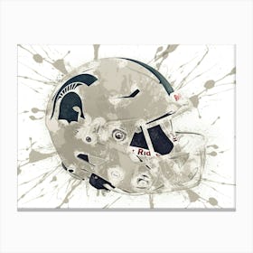 Michigan State Spartans NCAA Helmet Poster Canvas Print