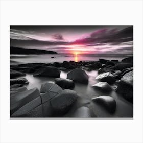 Sunset Over Rocks 9 Canvas Print