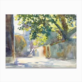 Sunlit Wall Under A Tree, John Singer Sargent Canvas Print