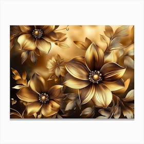 Gold Flowers 2 Canvas Print