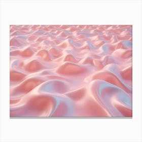 Abstract Image Of A Smooth, Undulating Surface Resembling Waves Or A Liquid, In A Soft, Pastel Pink Color Canvas Print