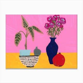 A Pomegranate and Flowers Canvas Print