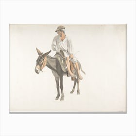 Peasant On Donkey Canvas Print