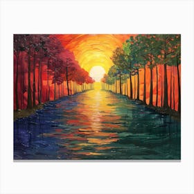 Sunset In The Woods 2 Canvas Print