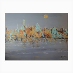 Moonlight Over The Water Canvas Print