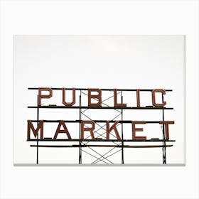 Public Market Sign Seattle Canvas Print