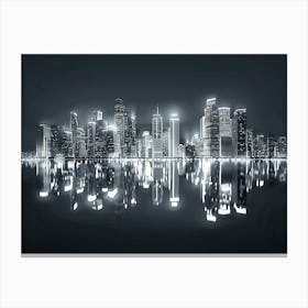 Cityscape At Night 1 Canvas Print