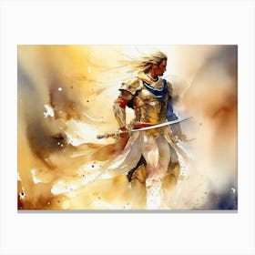 Warrior In Armor 6 Canvas Print