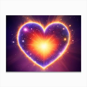 A Colorful Glowing Heart On A Dark Background Horizontal Composition 75 Canvas Print