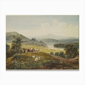 Landscape With A Bridge, Hay On Wye, David Cox Canvas Print