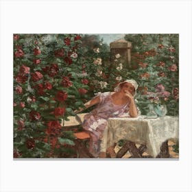 Woman In A Garden 2 Canvas Print