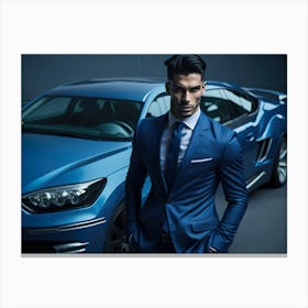 Bussinness Man Blue (88) Canvas Print