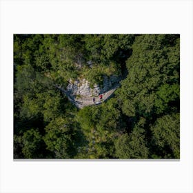 Aerial View Of A Forest Path Canvas Print