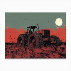 Tractor In The Field Canvas Print