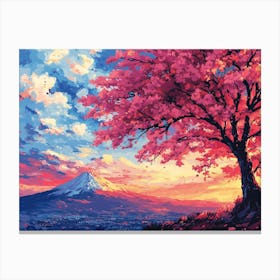 Mt Fuji Painting Canvas Print