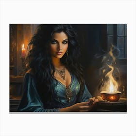 Mysterious Witch Canvas Print