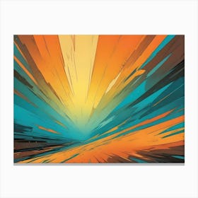 Abstract Colorful Geometric Lines Modern Digital Art Canvas Print