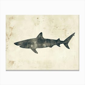 Common Thresher Shark Silhouette 2 Canvas Print