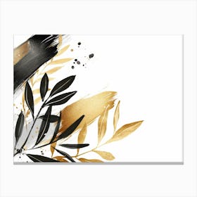 Gold And Black Abstract Painting 95 Canvas Print