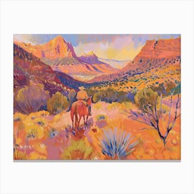 Cowboy Painting Zion National Park Utah 5 Canvas Print