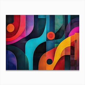 Colorful Depicting Different Colorful Shapes 4 Canvas Print