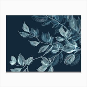 Blue Leaves 23 Canvas Print