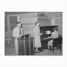 Singing At Church Services, Pie Town, New Mexico By Russell Lee Canvas Print