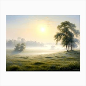 Morning Mist At Avonlea 3 Canvas Print