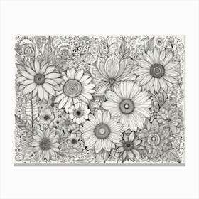 Doodle Flowers 6 Canvas Print