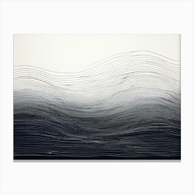 Waves Of Black And White, Produce A Monochromatic Abstract Artwork Overlapping Squares And Rectangles Canvas Print