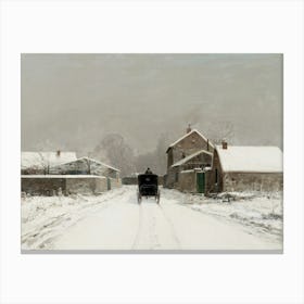 Vintage Winter Village Canvas Print