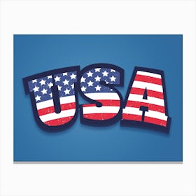 Usa Flag in vintage style. Canvas Print