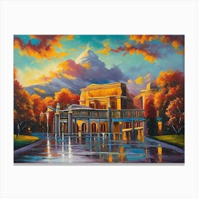 Palace In The Rain Canvas Print