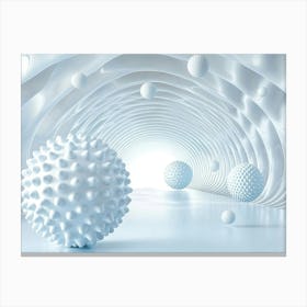 White Spheres In A Tunnel 1 Canvas Print