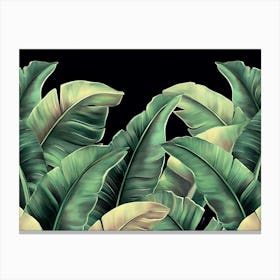 Tropical Background, Seamless Border, Luxury Pattern Texture Painting Canvas Print