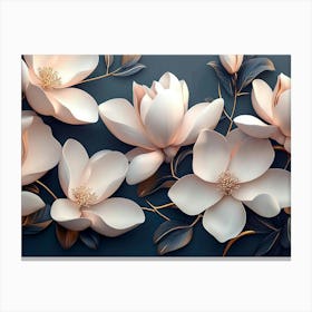 Abstract Background Of 3d Magnolia Flowers 6 Canvas Print