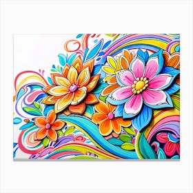 Colorful Flower Painting Canvas Print