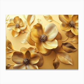 Gold Magnolias Canvas Print