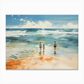 Family On The Beach 1 Canvas Print