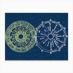 Astrology Wheel - Alchemy constellations poster Canvas Print