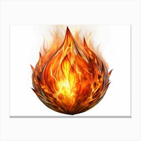 Flaming Crystal Orb With Floral Design Canvas Print